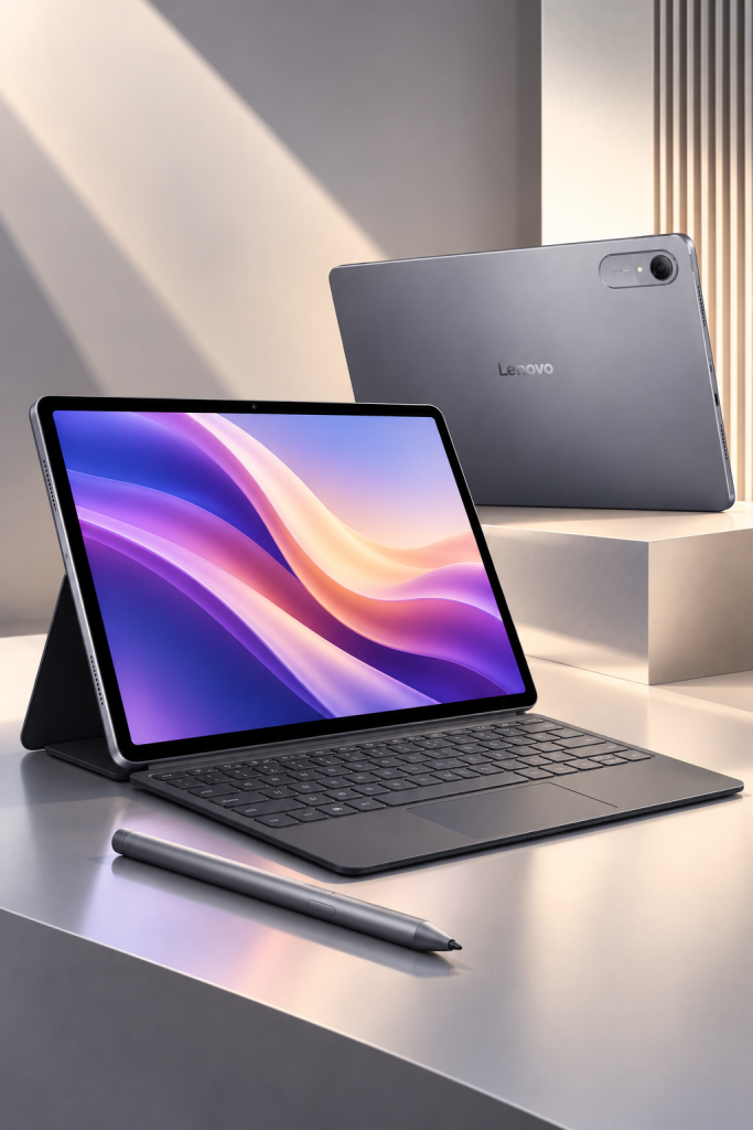 Promotional infographic poster outlining key specifications of the Lenovo Idea Tab Pro Gen 2 tablet.